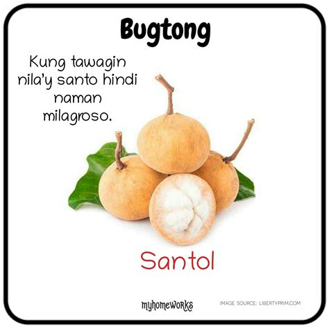 Bugtong (Mga Pagkain) .